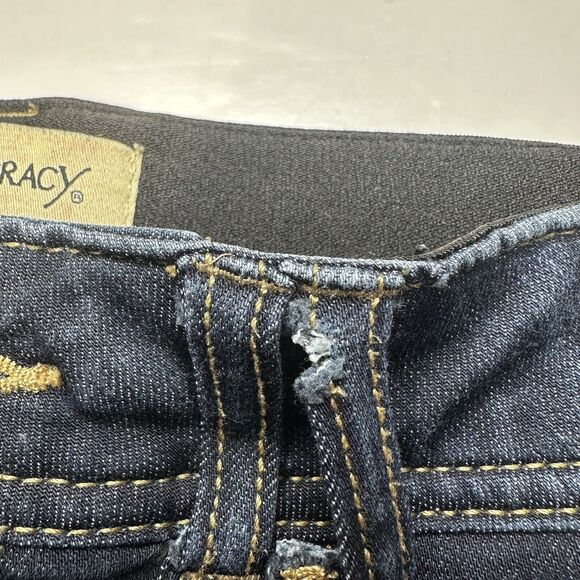 Democracy Ab Technology Skinny Ankle Jeans Womens 8 Midrise Stretch Blue Denim - Picture 4 of 12